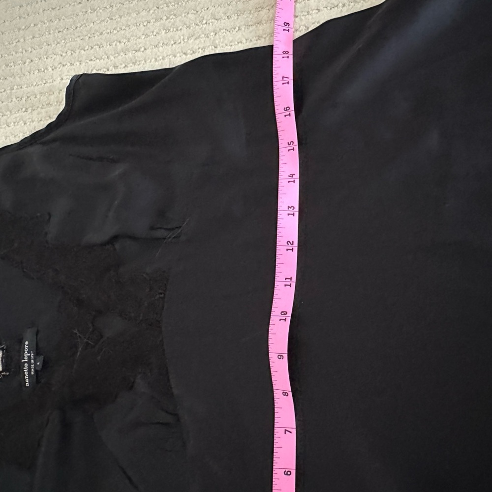 Nanette Lepore 100% Silk Evening Top camisole with Lace, size L - Picture 7 of 7